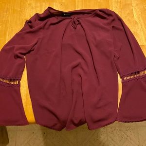 AB studio, maroon, peplum sleeve with detail. Never worn